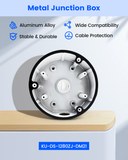 【KU-DS-1280ZJ-DM21 】Aluminum Junction Box Mount Bracket for HIK Dome & Turret CCTV Cameras, IP66 Weatherproof Cable Concealment for Outdoor Use